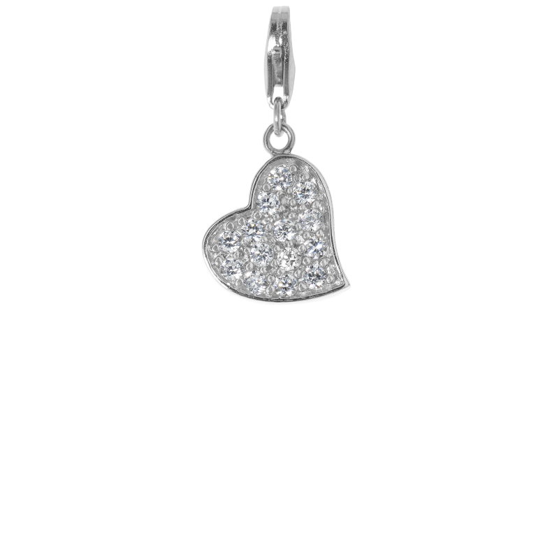 Alia for You 925 sterling silver heart charm with white zirconia