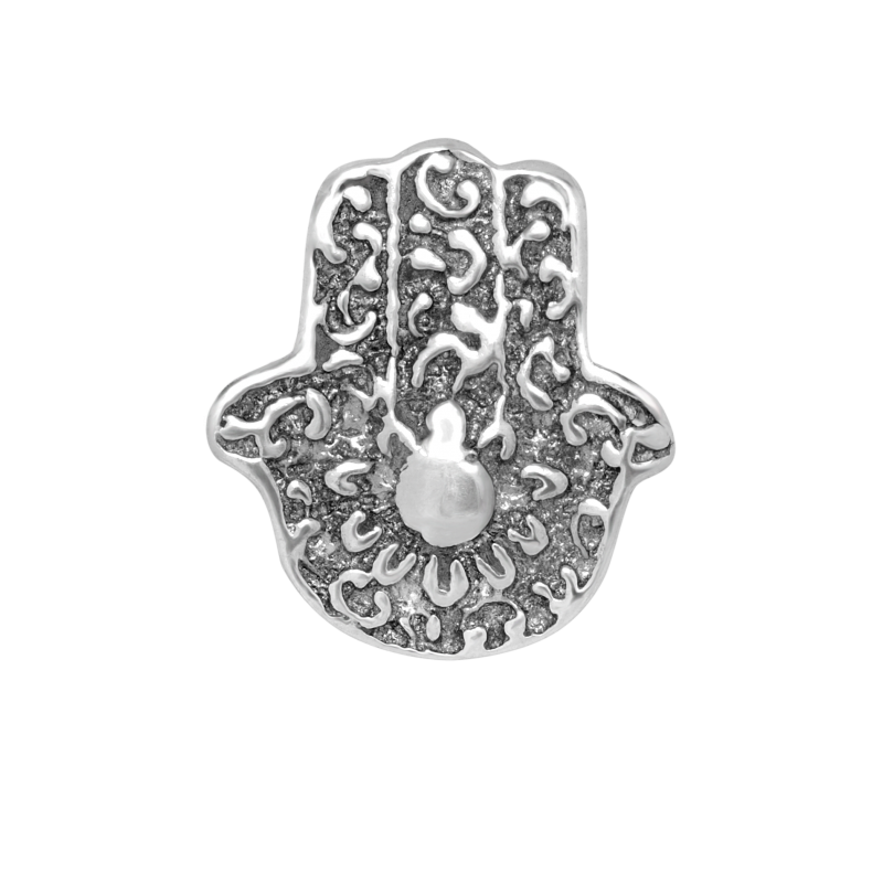 Alia for You 925 sterling silver, rhodium plated Hamsa bead.