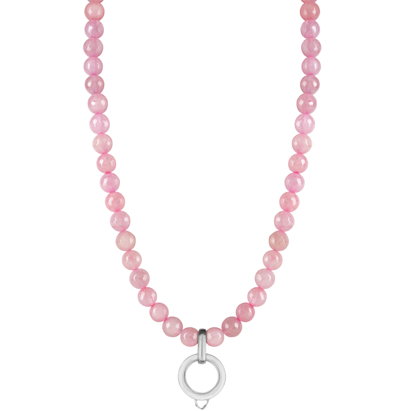 Rose quartz 925 sterling silver charm necklace