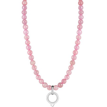 CHARM ROSE QUARTZ NECKLACE - LARGE CHARM CARRIER WITHOUT STONE