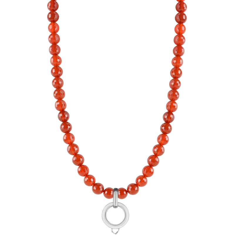 Carnelian 925 sterling silver charm necklace