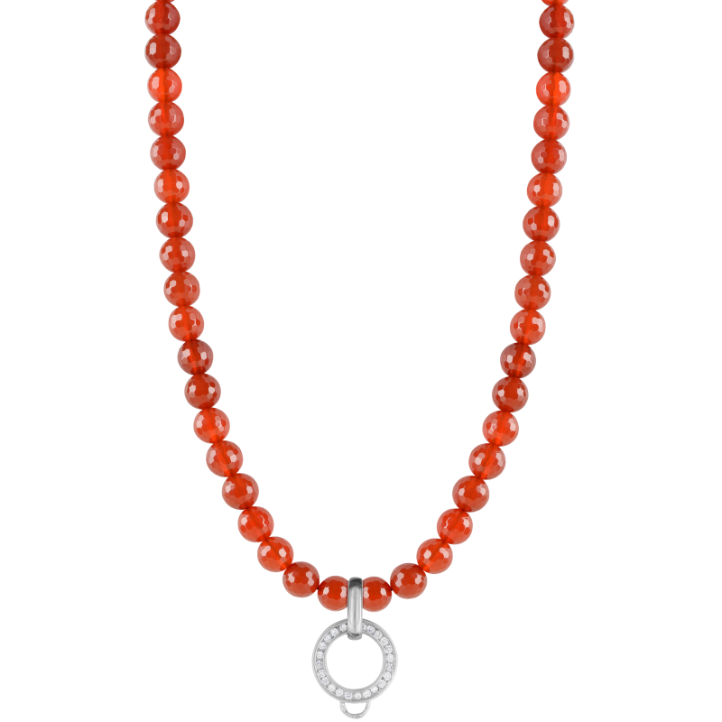 Carnelian 925 sterling silver charm necklace