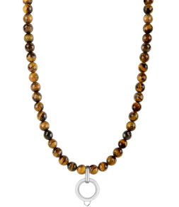 CHARM TIGER'S EYE NECKLACE - LARGE CHARM CARRIER WITHOUT STONE