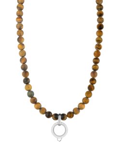 CHARM TIGER'S EYE NECKLACE - LARGE CHARM CARRIER WITHOUT STONE