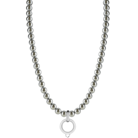 CHARM SILVER HAEMATITE NECKLACE - LARGE CHARM CARRIER WITHOUT STONE