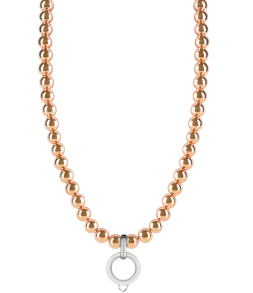 CHARM ROSE GOLD HAEMATITE NECKLACE - LARGE CHARM CARRIER WITHOUT STONE