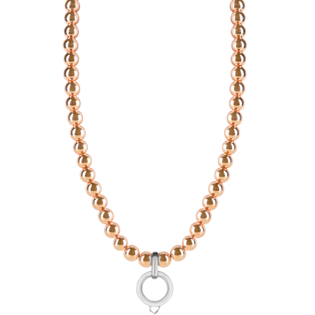 CHARM ROSE GOLD HAEMATITE NECKLACE - LARGE CHARM CARRIER WITHOUT STONE