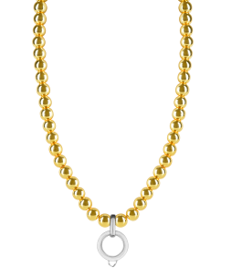 CHARM YELLOW GOLD HAEMATITE NECKLACE - LARGE CHARM CARRIER WITHOUT STONE