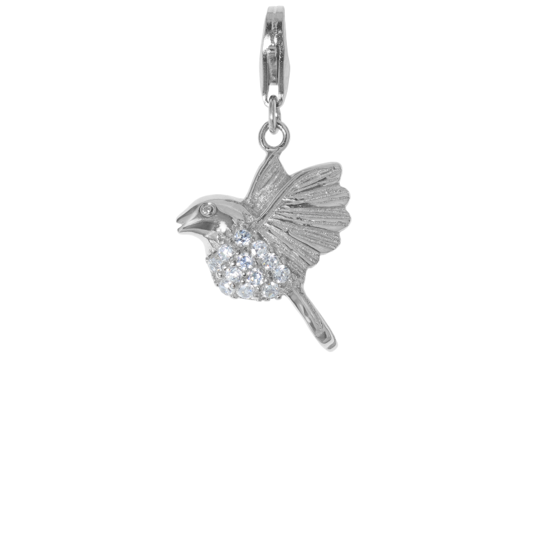 Alia for You 925 sterling silver dove charm with white zirconia