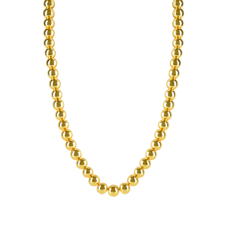 Yellow gold haematite 925 sterling silver necklace