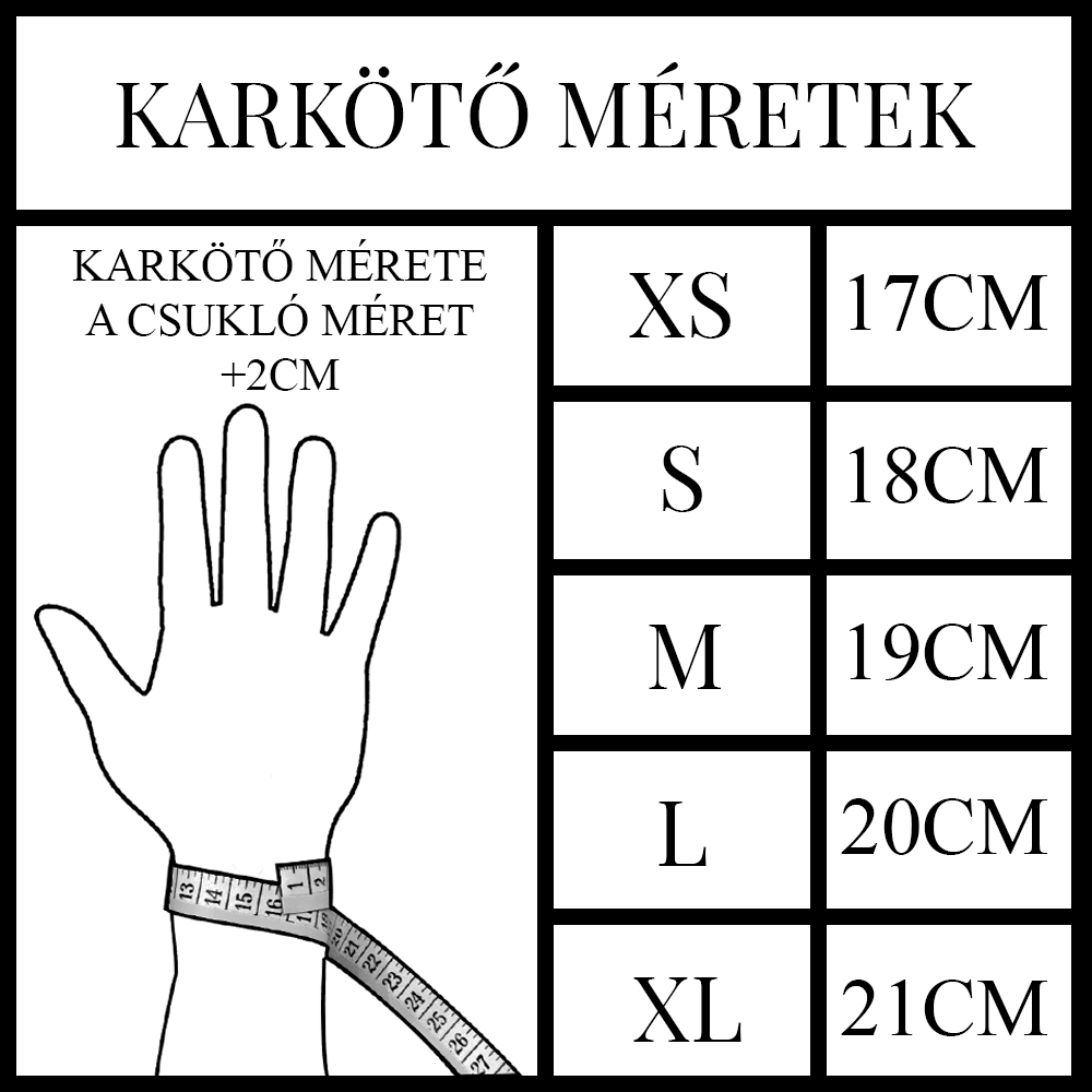 Karkötő Méretek